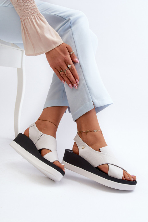 Zazoo 40256 Pelle Sandali con plateau Colore bianco Zazoo 40256 Pelle Sandali con plateau Colore bianco