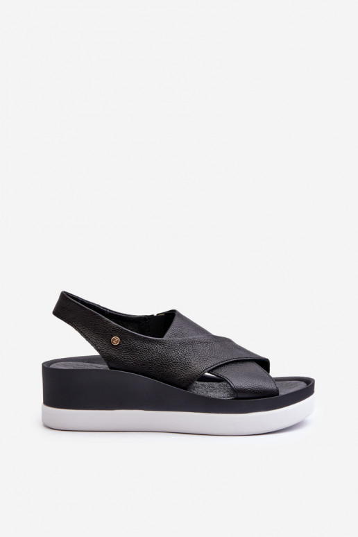 Zazoo 40256 Pelle Sandali con plateau colore nero Zazoo 40256 Pelle Sandali con plateau colore nero