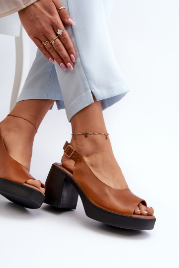 Zazoo 40376 Sandali da donna Su tacchi enormi colore marrone 2