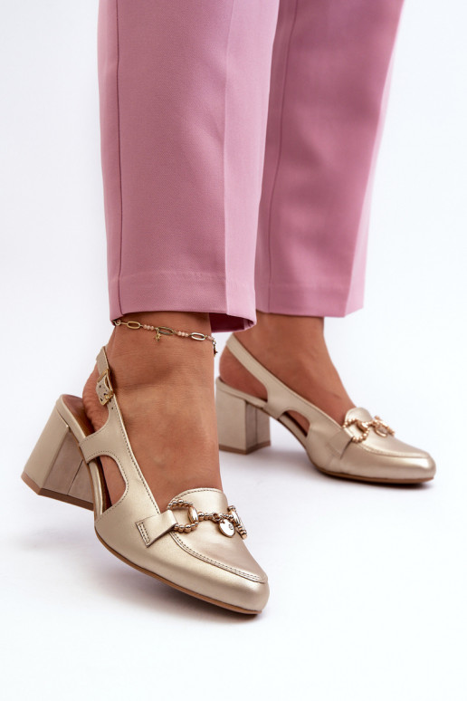 Sandali da donna con tacco Deveciejka 06419-25 colore dorato Sandali da donna con tacco Deveciejka 06419-25 colore dorato