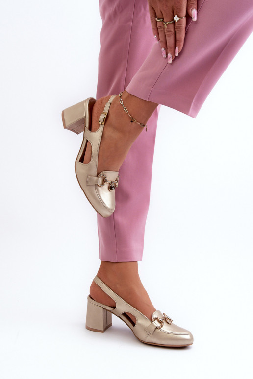 Sandali da donna con tacco Deveciejka 06419-25 colore dorato Sandali da donna con tacco Deveciejka 06419-25 colore dorato