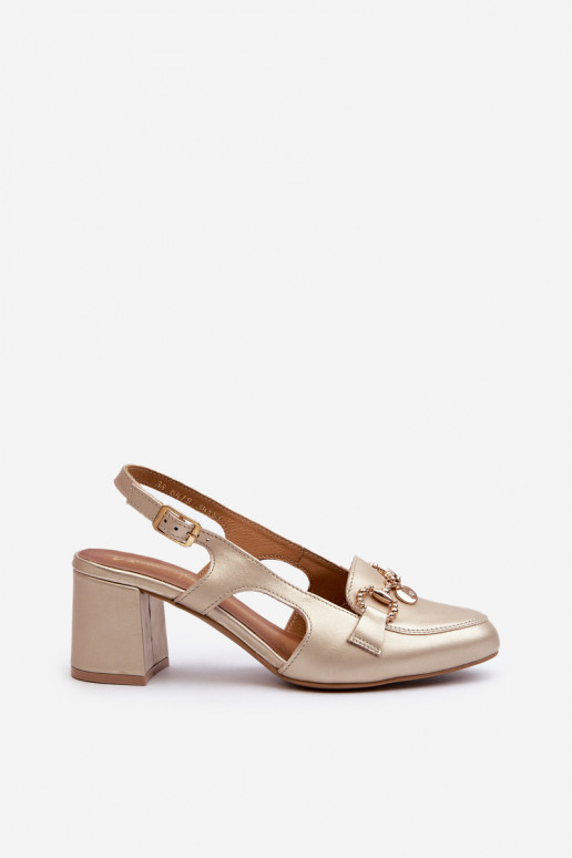 Sandali da donna con tacco Deveciejka 06419-25 colore dorato Sandali da donna con tacco Deveciejka 06419-25 colore dorato