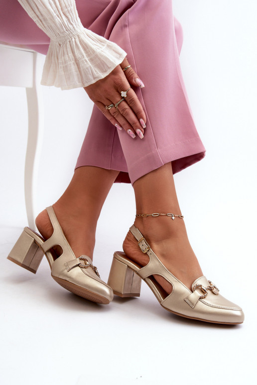 Sandali da donna con tacco Deveciejka 06419-25 colore dorato Sandali da donna con tacco Deveciejka 06419-25 colore dorato