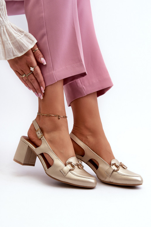 Sandali da donna con tacco Deveciejka 06419-25 colore dorato Sandali da donna con tacco Deveciejka 06419-25 colore dorato