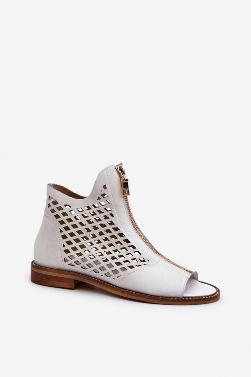 Zazoo 977/L Pelle Sandali traforati Al Castello Colore bianco Zazoo 977/L Pelle Sandali traforati Al Castello Colore bianco