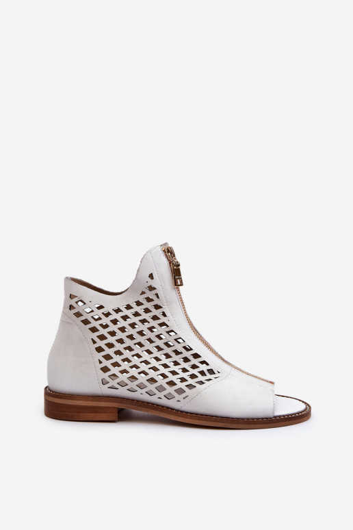 Zazoo 977/L Pelle Sandali traforati Al Castello Colore bianco Zazoo 977/L Pelle Sandali traforati Al Castello Colore bianco