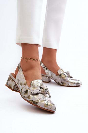 Femminile Sandali da donna Con tacco basso con fiori Deveciejka N6539-38 colore verde