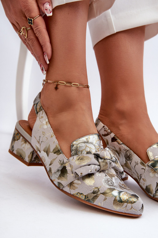 Femminile Sandali da donna Con tacco basso con fiori Deveciejka N6539-38 colore verde Femminile Sandali da donna Con tacco basso con fiori Deveciejka N6539-38 colore verde