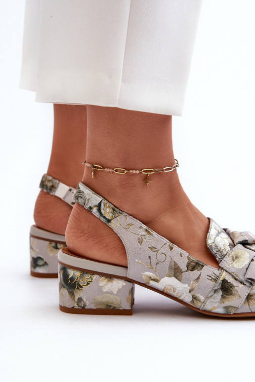 Femminile Sandali da donna Con tacco basso con fiori Deveciejka N6539-38 colore verde Femminile Sandali da donna Con tacco basso con fiori Deveciejka N6539-38 colore verde