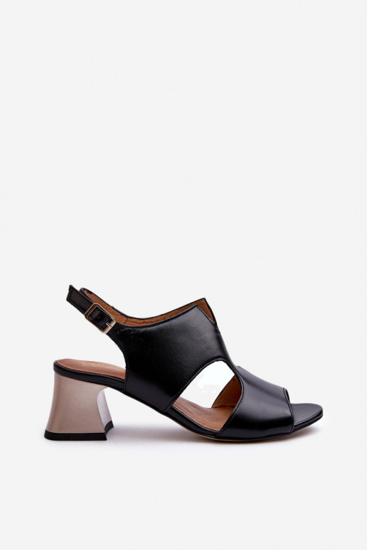 Sandali da donna Pelle con i tacchi Deveciejka 06566-01 colore nero Sandali da donna Pelle con i tacchi Deveciejka 06566-01 colore nero