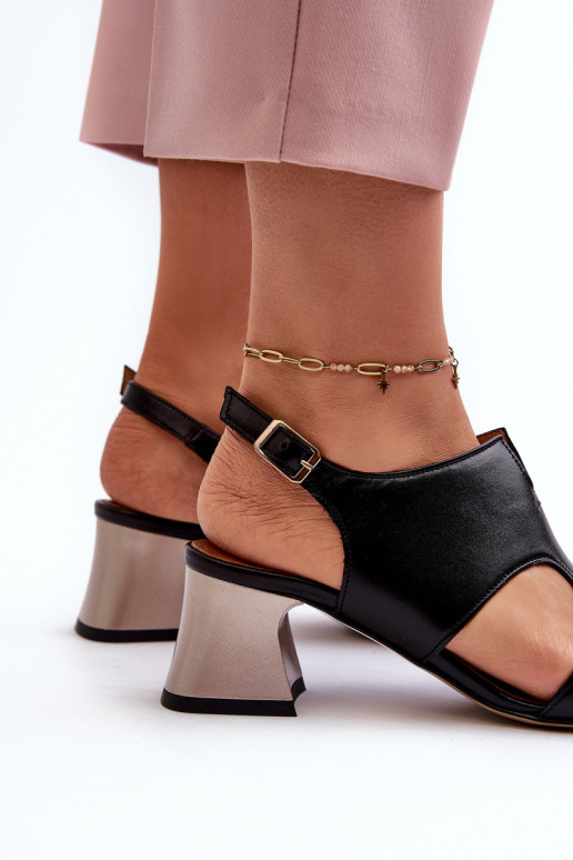 Sandali da donna Pelle con i tacchi Deveciejka 06566-01 colore nero Sandali da donna Pelle con i tacchi Deveciejka 06566-01 colore nero