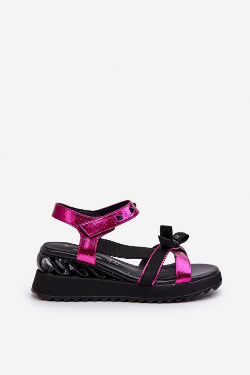 Sandali da donna con nastri D&A CR956 colore rosa Sandali da donna con nastri D&A CR956 colore rosa