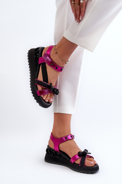 Sandali da donna con nastri D&A CR956 colore rosa Sandali da donna con nastri D&A CR956 colore rosa