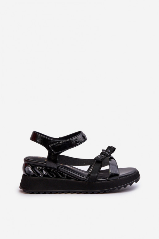 Sandali da donna con nastri D&A CR956 colore nero Sandali da donna con nastri D&A CR956 colore nero