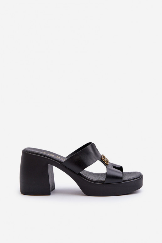 Zazoo 40419 Pantofole in pelle Femminile Con ritagli E decorazione colore nero Zazoo 40419 Pantofole in pelle Femminile Con ritagli E decorazione colore nero