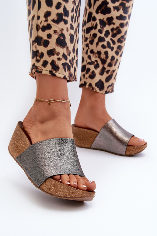 Zazoo 40291 Pantofole in pelle Femminile Abilitato KorkoAym Koturnie colore grigio Zazoo 40291 Pantofole in pelle Femminile Abilitato KorkoAym Koturnie colore grigio