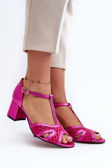 sandali Pelle Femminile con i tacchi Deveciejka 06551-15 colore rosa 2