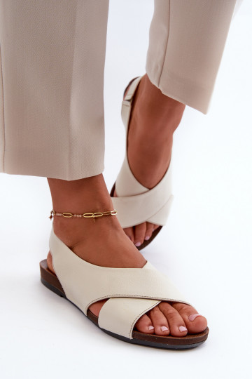 Zazoo 40407 sandali in pelle per donna color avorio