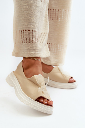 Zazoo 2939 Sandali da donna Femminile con nastri colore avorio