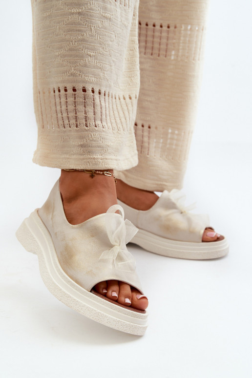 Zazoo 2939 Sandali da donna Femminile con nastri colore dorato Przecierany Zazoo 2939 Sandali da donna Femminile con nastri colore dorato Przecierany