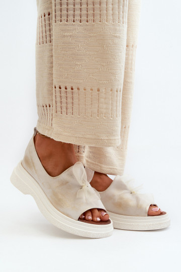 Zazoo 2939 Sandali da donna Femminile con nastri colore dorato Przecierany 2