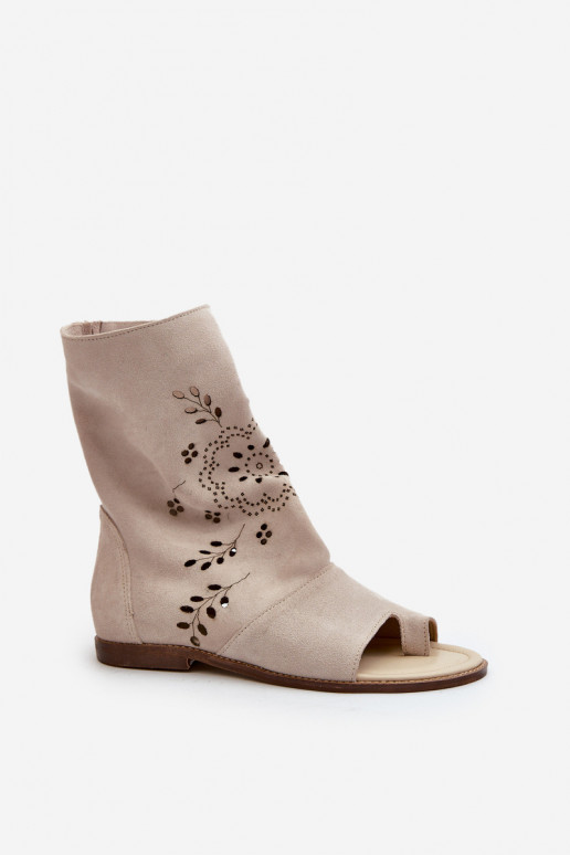 Zazoo 3437 Femminile Sandali in camoscio con uno stivale Al Castello colore avorio Zazoo 3437 Femminile Sandali in camoscio con uno stivale Al Castello colore avorio