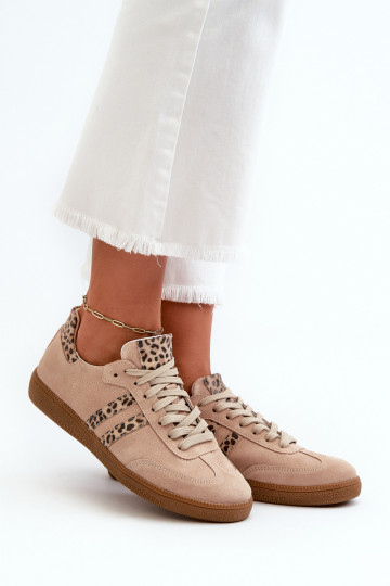 Zazoo N1068 scarpe sportive in suede per donna sabbia 2