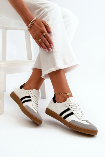 Zazoo N1068 scarpe sportive in pelle per donna bianche