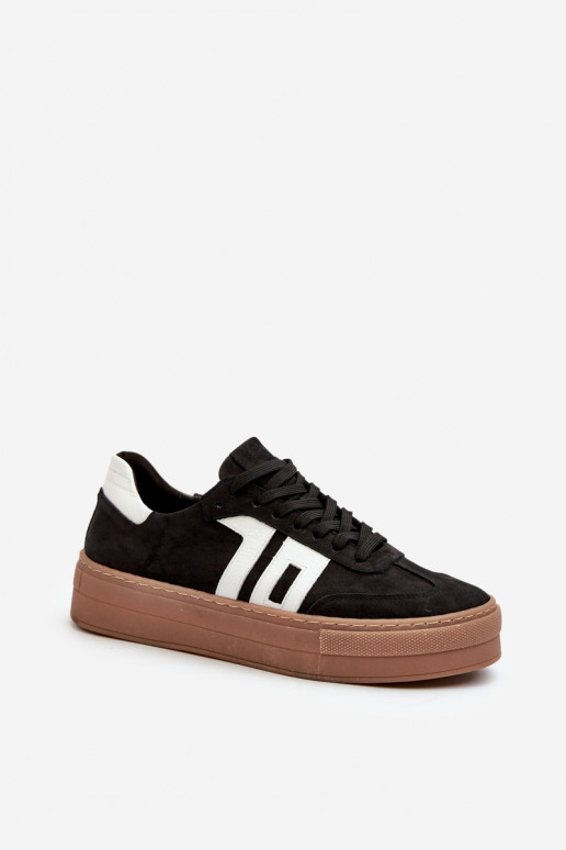 Zazoo N1095S2 Scarpe modello sneakers Pelle Femminile con una piattaforma colore nero