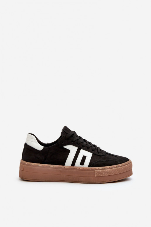 Zazoo N1095S2 Scarpe modello sneakers Pelle Femminile con una piattaforma colore nero