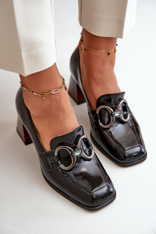 Pelle Scarpe con ornamenti colore nero Laura Messi 2845 Pelle Scarpe con ornamenti colore nero Laura Messi 2845