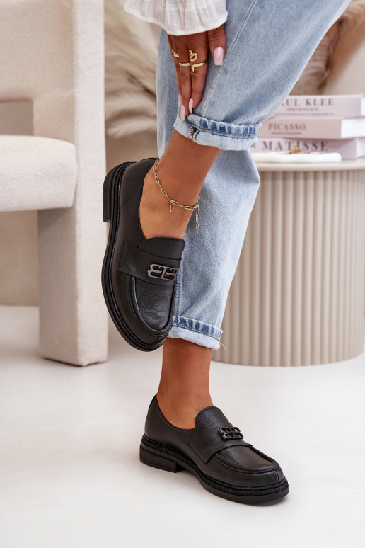 Zazoo 20174 Pelle Stile elegante scarpe Femminile con tacchi larghi colore nero Zazoo 20174 Pelle Stile elegante scarpe Femminile con tacchi larghi colore nero