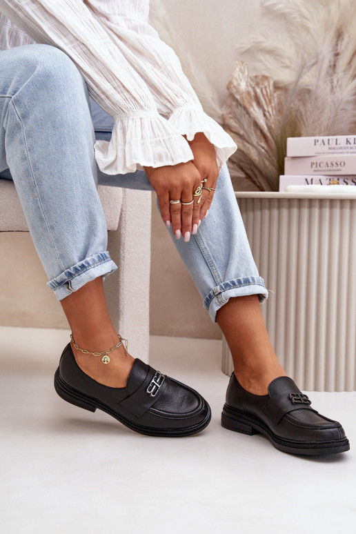 Zazoo 20174 Pelle Stile elegante scarpe Femminile con tacchi larghi colore nero Zazoo 20174 Pelle Stile elegante scarpe Femminile con tacchi larghi colore nero