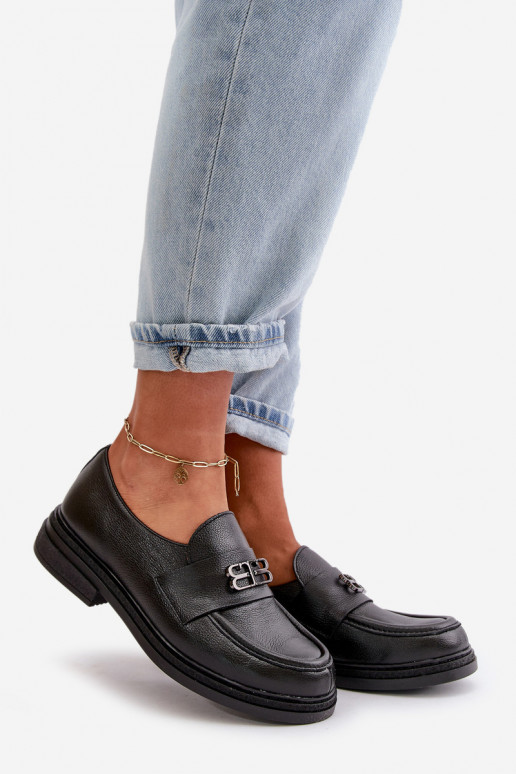 Zazoo 20174 Pelle Stile elegante scarpe Femminile con tacchi larghi colore nero Zazoo 20174 Pelle Stile elegante scarpe Femminile con tacchi larghi colore nero