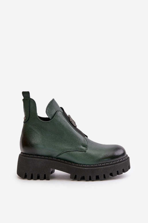 Zazoo 60451 Stivali da donna con ornamenti colore kaki Zazoo 60451 Stivali da donna con ornamenti colore kaki