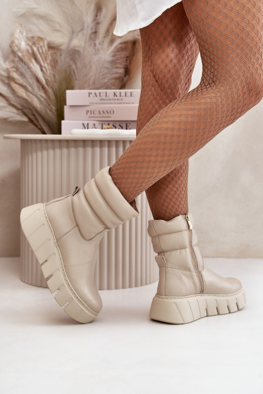 Zazoo 60512 Stivali da donna in pelle naturale Al Castello caldo con feltro colore avorio Zazoo 60512 Stivali da donna in pelle naturale Al Castello caldo con feltro colore avorio