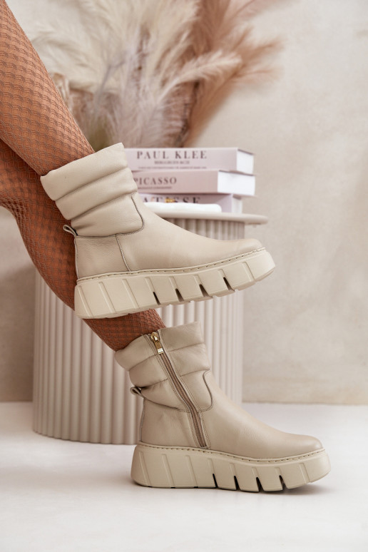 Zazoo 60512 Stivali da donna in pelle naturale Al Castello caldo con feltro colore avorio Zazoo 60512 Stivali da donna in pelle naturale Al Castello caldo con feltro colore avorio