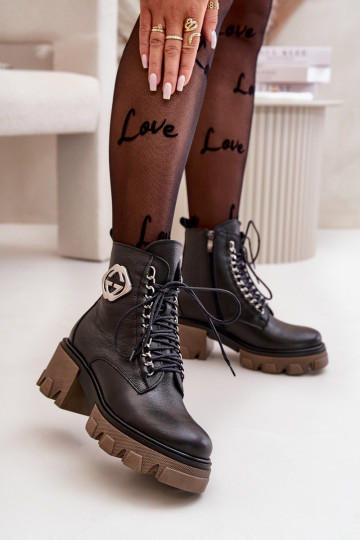 Zazoo 60376 Pelle riscaldamento Stivali con cerniere colore nero