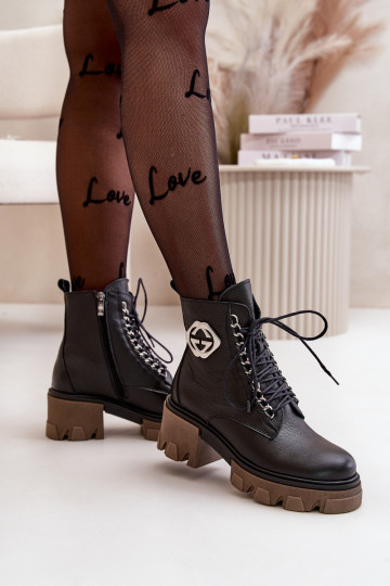 Zazoo 60376 Pelle riscaldamento Stivali con cerniere colore nero 2