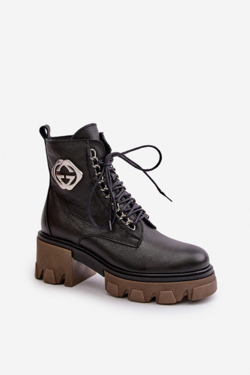 Zazoo 60376 Pelle riscaldamento Stivali con cerniere colore nero