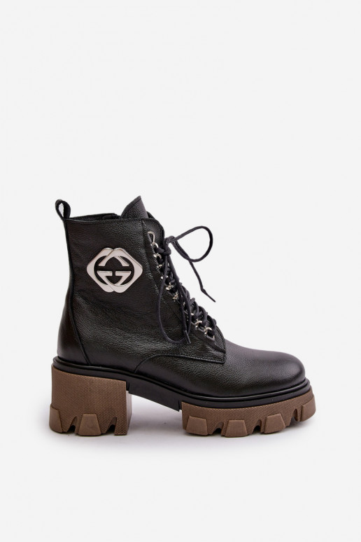 Zazoo 60376 Pelle riscaldamento Stivali con cerniere colore nero