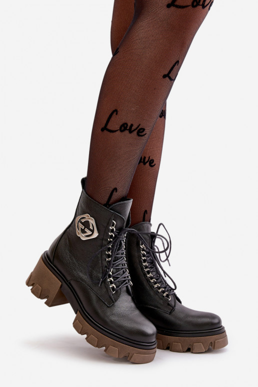 Zazoo 60376 Pelle riscaldamento Stivali con cerniere colore nero