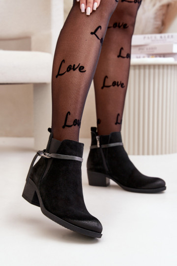 Zazoo 60478 Scarpe scamosciate con i tacchi riscaldamento Fissato Al Castello colore nero