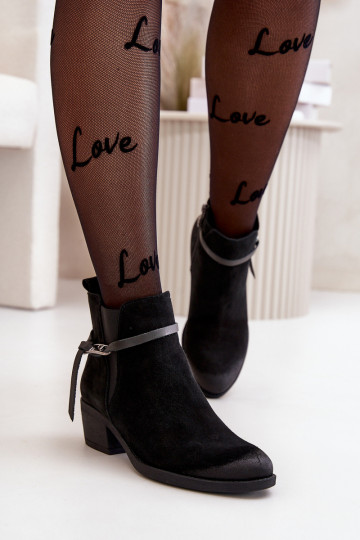 Zazoo 60478 Scarpe scamosciate con i tacchi riscaldamento Fissato Al Castello colore nero 2