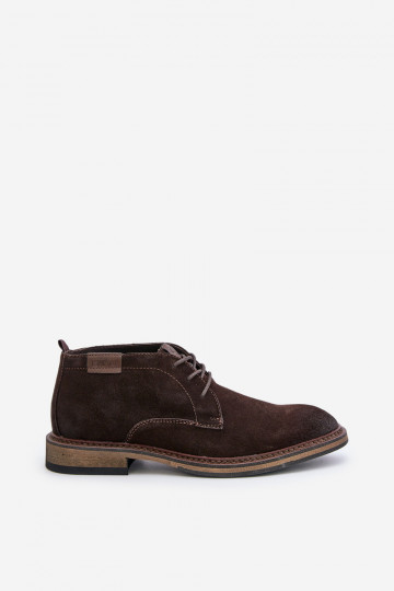 Scarpe da uomo in suede con lacci Big Star OO174145 marroni scuri 2