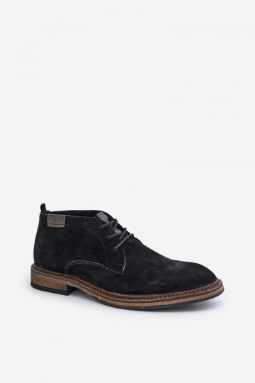 Scarpe da uomo in suede con lacci Big Star OO174146 nere