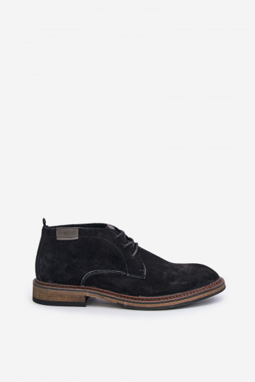 Scarpe da uomo in suede con lacci Big Star OO174146 nere 2