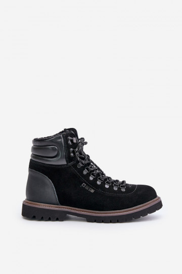 Stivaletti da uomo in suede foderati Big Star OO174643 Hi-Poly System neri 2