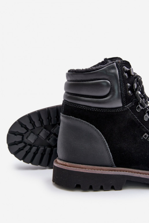 dalla pelle scamosciata riscaldamento Stivali scarpe Deveschio Big Star OO174643 Hi-Poly System colore nero