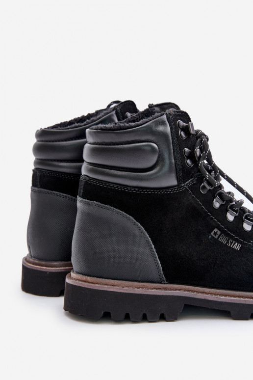 dalla pelle scamosciata riscaldamento Stivali scarpe Deveschio Big Star OO174643 Hi-Poly System colore nero